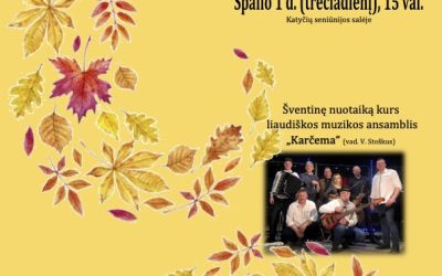 Renginio pagyvenusių žmonių dienai paminėti Katyčiuose programos plakatas